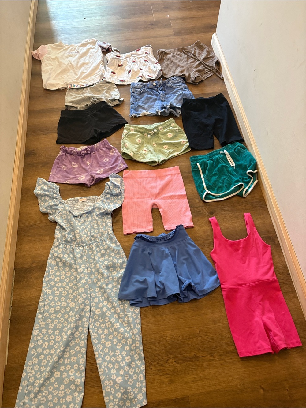Cat & Jack Girls Mix: Pink, Blue, Green, Black, Purple Shorts Bundle